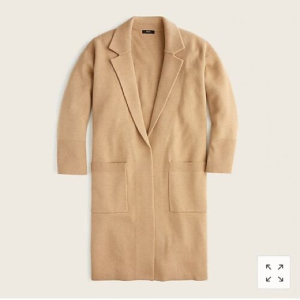 NWOT J.Crew Ella Open-Front Long Sweater-Blazer